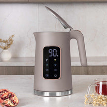 BerlingerHaus Hervidor Digital Taupe - Ajuste de Temperatura - 1.7 Litros - 2200W