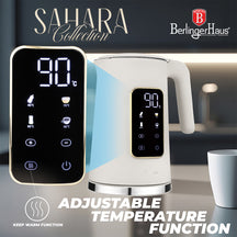 BerlingerHaus Hervidor Digital Mate Crema - Ajuste de Temperatura - 1.7 Litros - 2200W