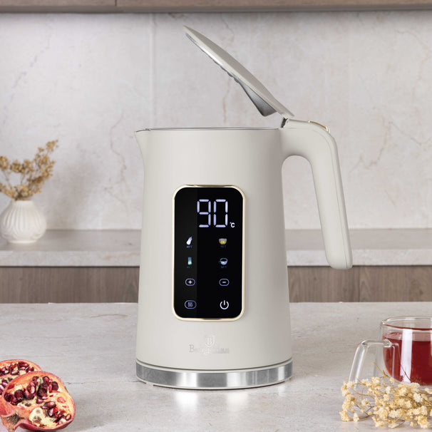 BerlingerHaus Hervidor Digital Mate Crema - Ajuste de Temperatura - 1.7 Litros - 2200W