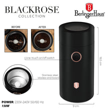 BerlingerHaus Molinillo de Café Eléctrico / Molinillo de Granos de Café - Negro Rosado - 150W