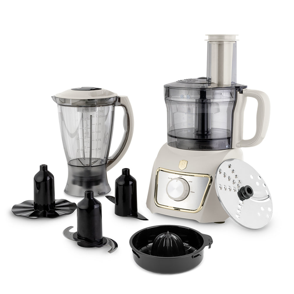 BerlingerHaus Procesador de Alimentos 8-en-1 Mate Crema - 500W