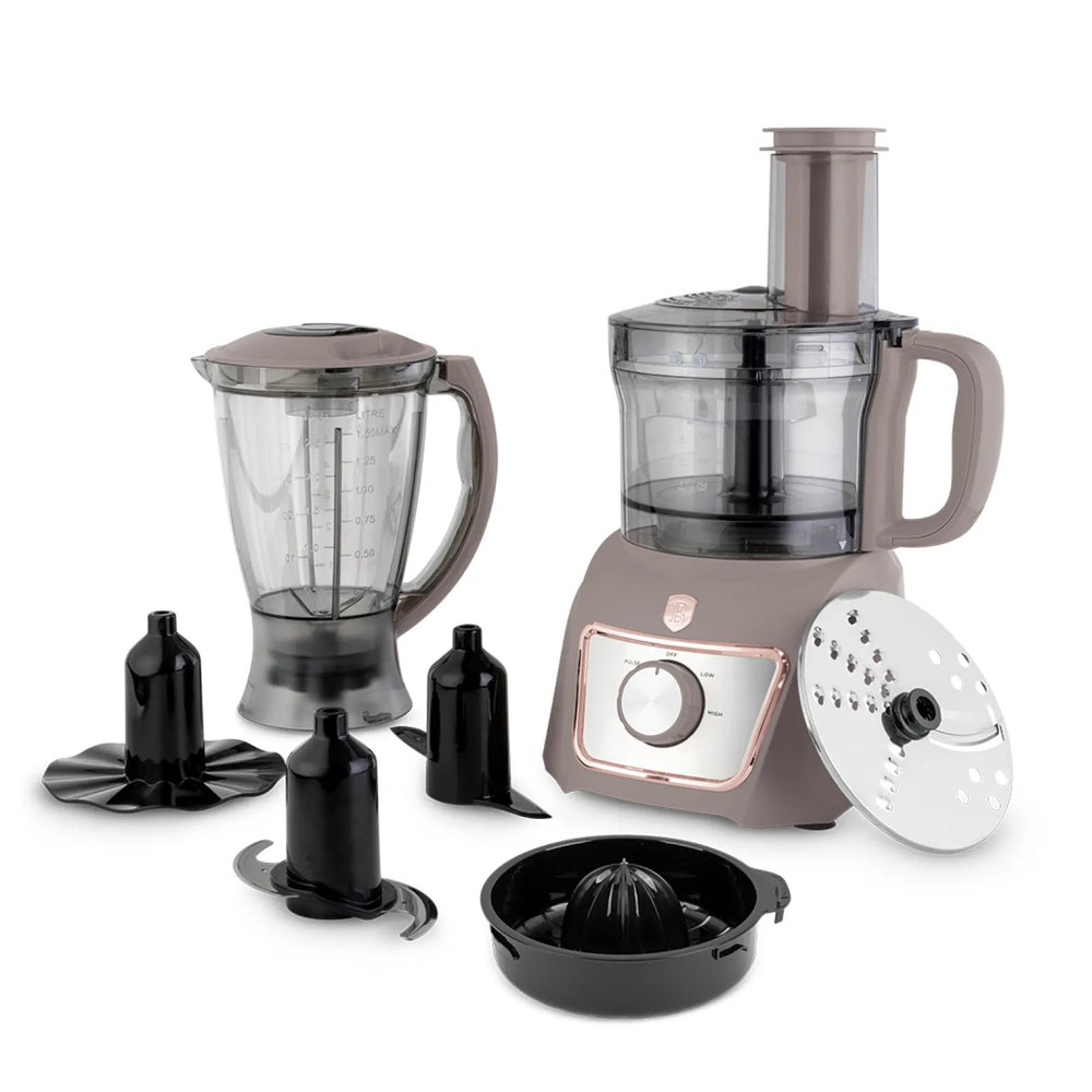 BerlingerHaus Procesador de Alimentos 8-en-1 Taupe - 500W