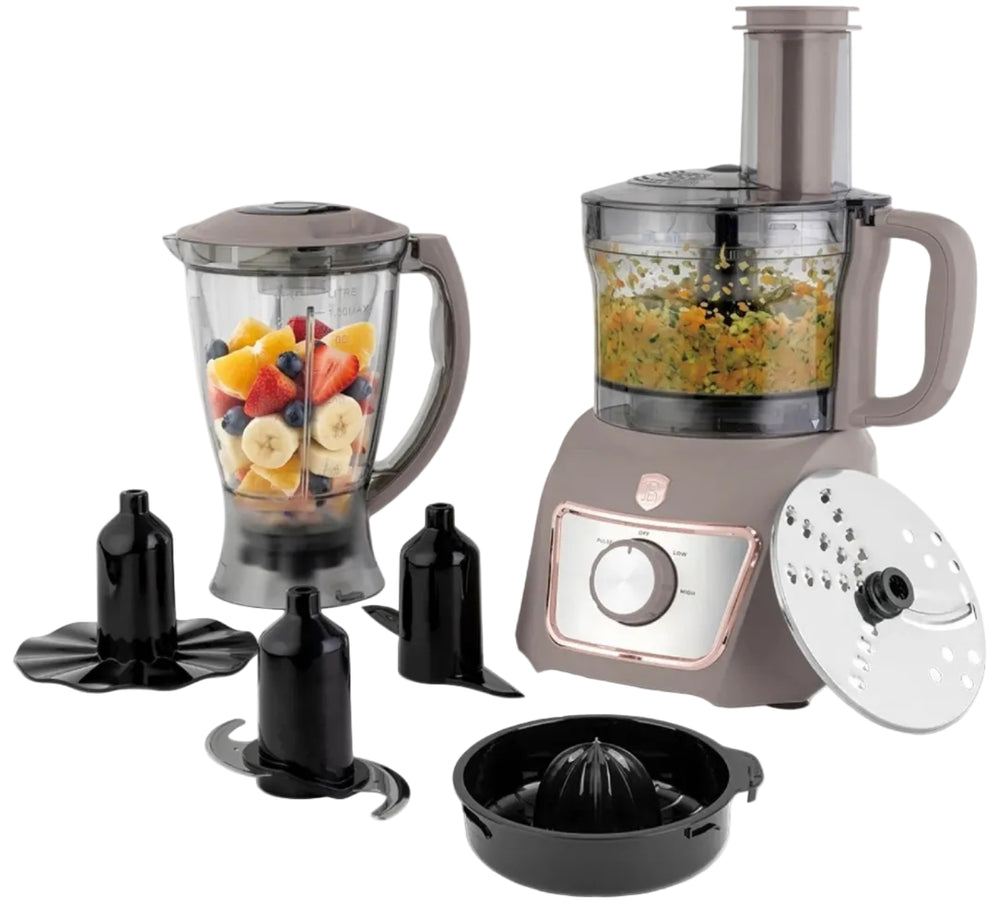 BerlingerHaus Procesador de Alimentos 8-en-1 Taupe - 500W