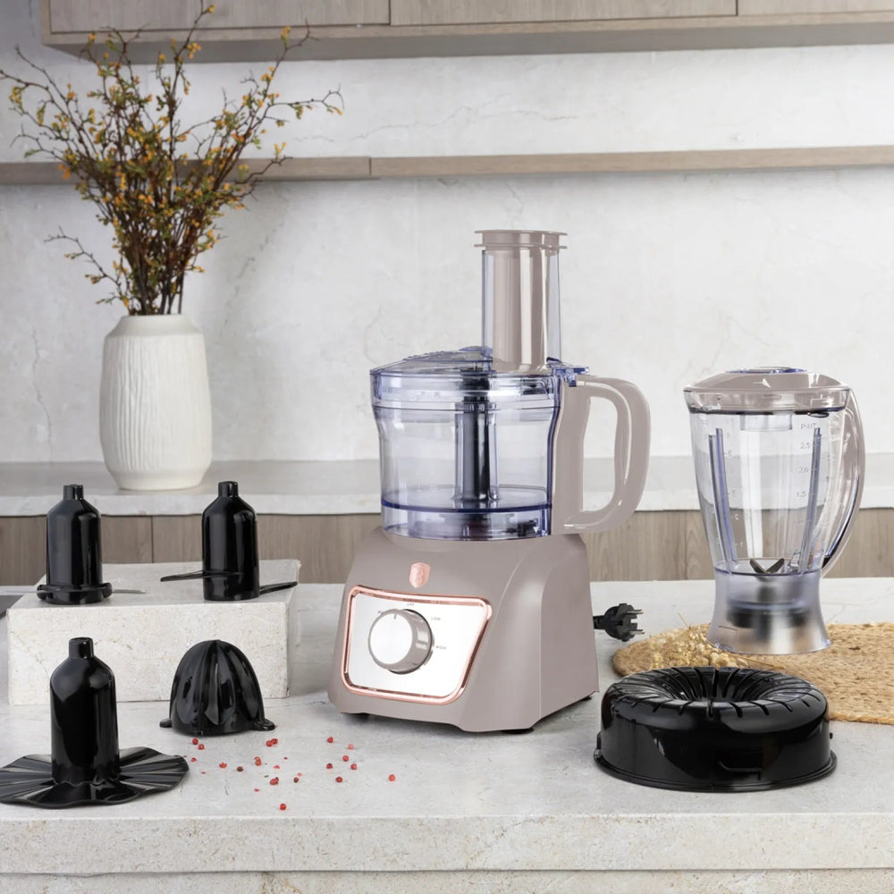 BerlingerHaus Procesador de Alimentos 8-en-1 Taupe - 500W
