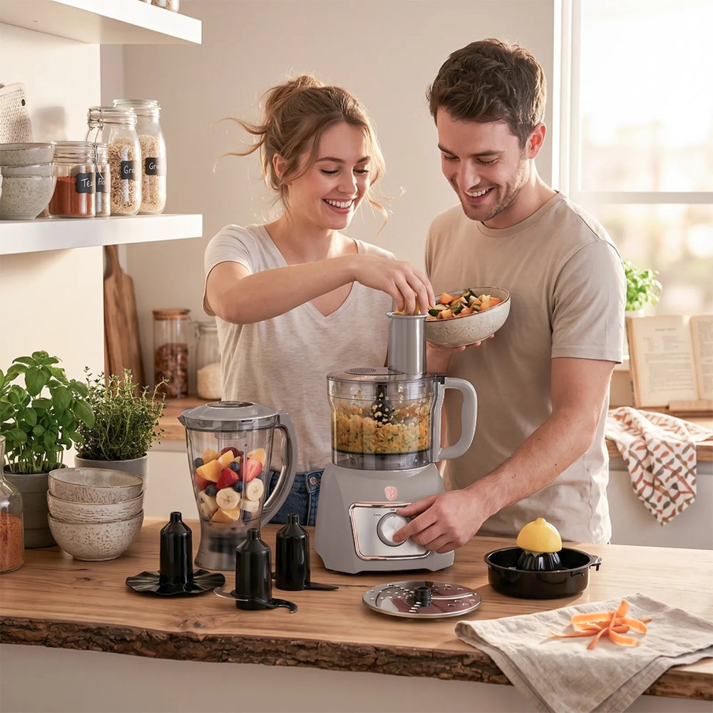 BerlingerHaus Procesador de Alimentos 8-en-1 Taupe - 500W