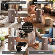 BerlingerHaus Espumador de Leche Eléctrico 4-en-1 Taupe - 160 ml