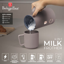 BerlingerHaus Espumador de Leche Eléctrico 4-en-1 Taupe - 160 ml