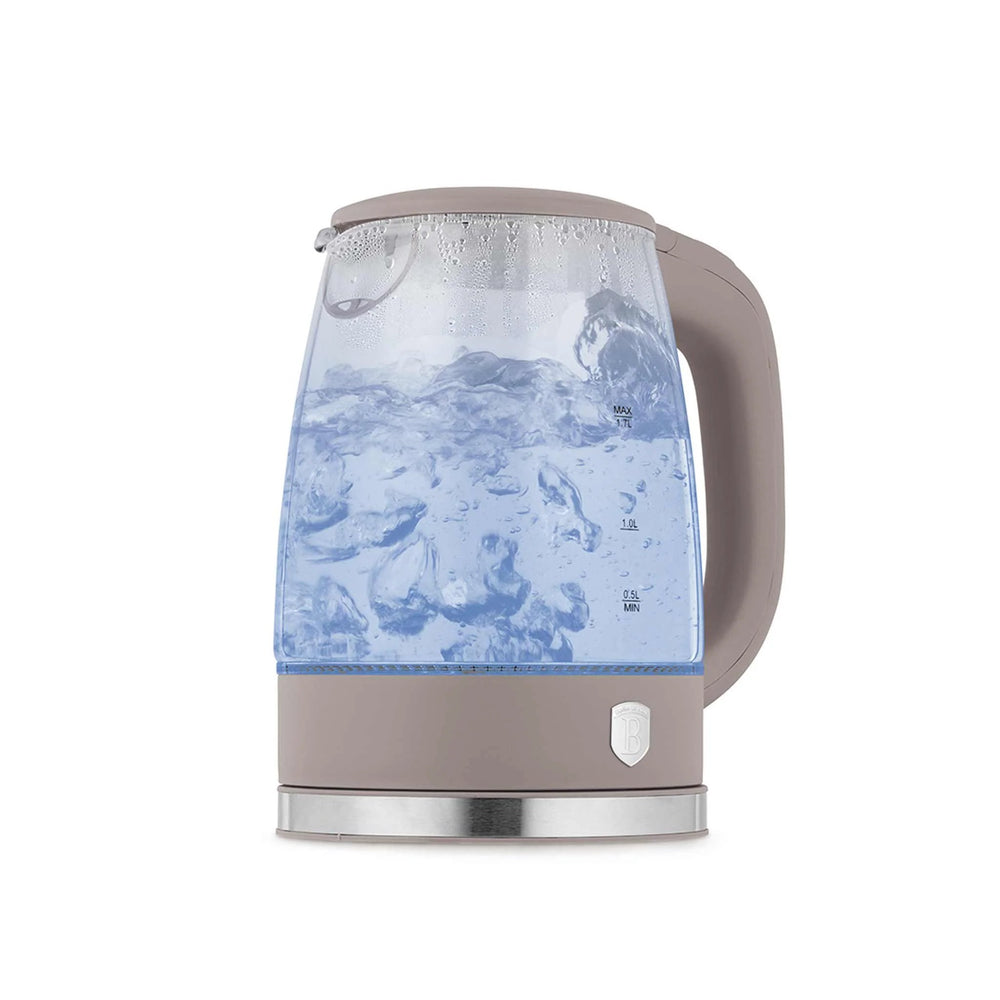 BerlingerHaus Hervidor de Agua de Vidrio Taupe - 1.7 Litros - 2200W