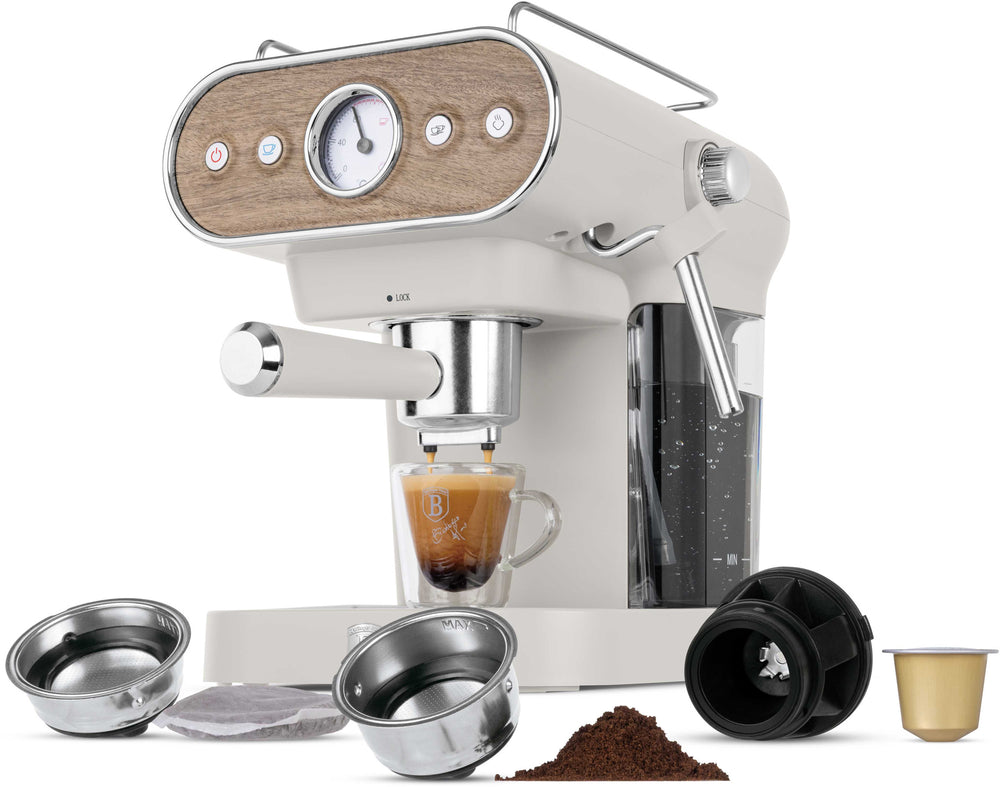 BerlingerHaus Máquina de Espresso / Máquina de Piston Digital Mate Crème - 3-en-1 - 20 Bar - 1.02 Litros
