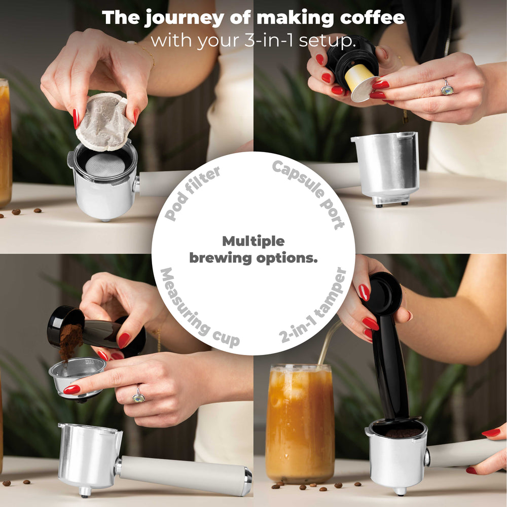 BerlingerHaus Máquina de Espresso / Máquina de Piston Digital Mate Crème - 3-en-1 - 20 Bar - 1.02 Litros
