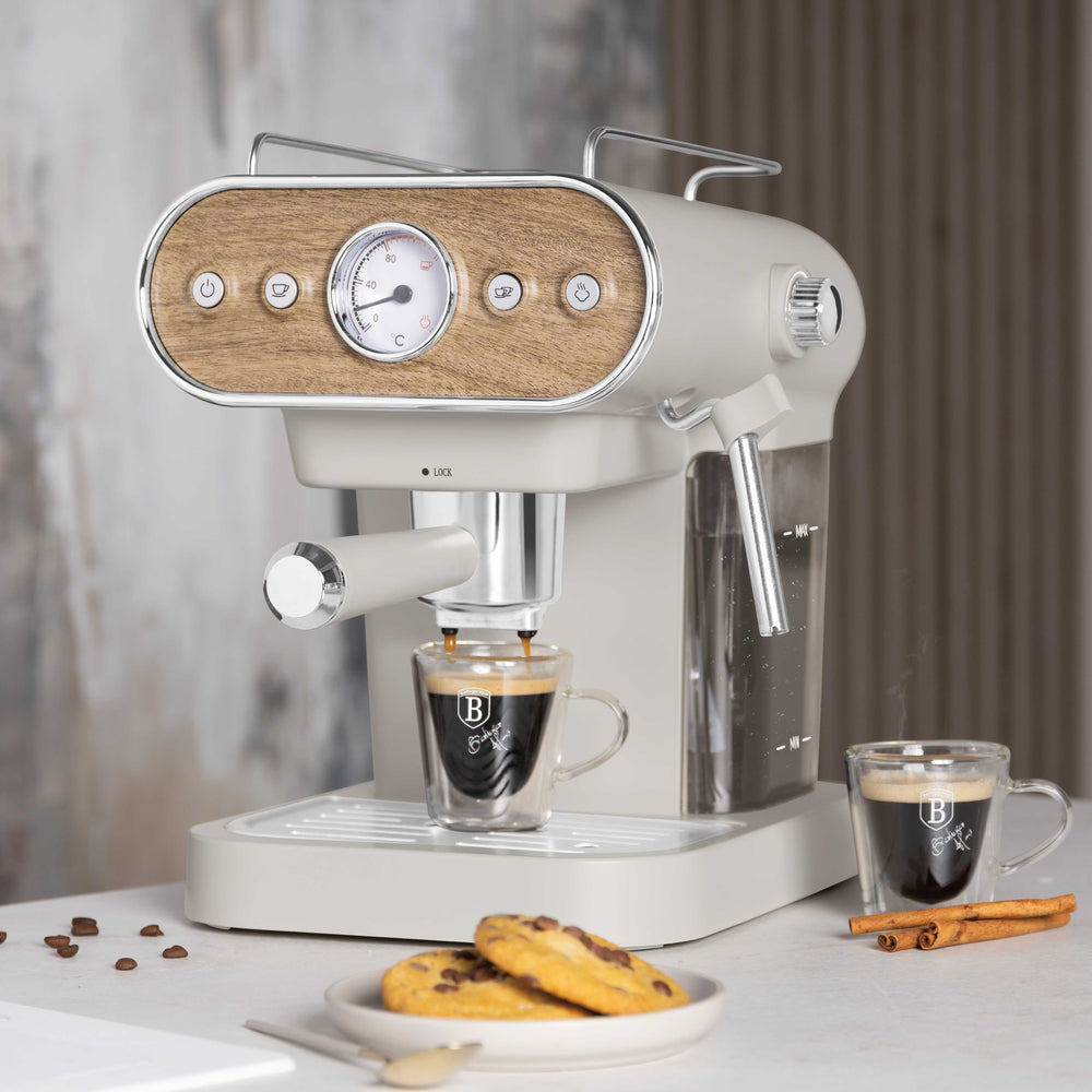 BerlingerHaus Máquina de Espresso / Máquina de Piston Digital Mate Crème - 3-en-1 - 20 Bar - 1.02 Litros