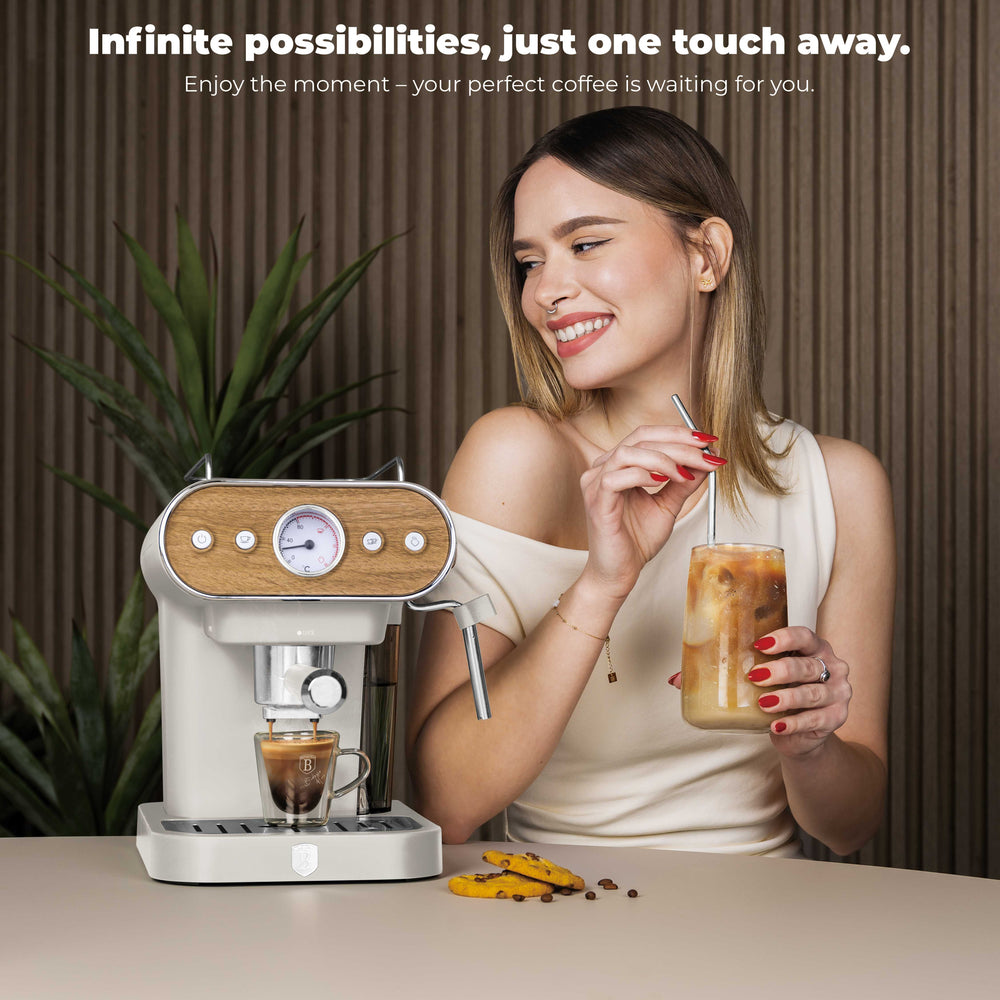 BerlingerHaus Máquina de Espresso / Máquina de Piston Digital Mate Crème - 3-en-1 - 20 Bar - 1.02 Litros