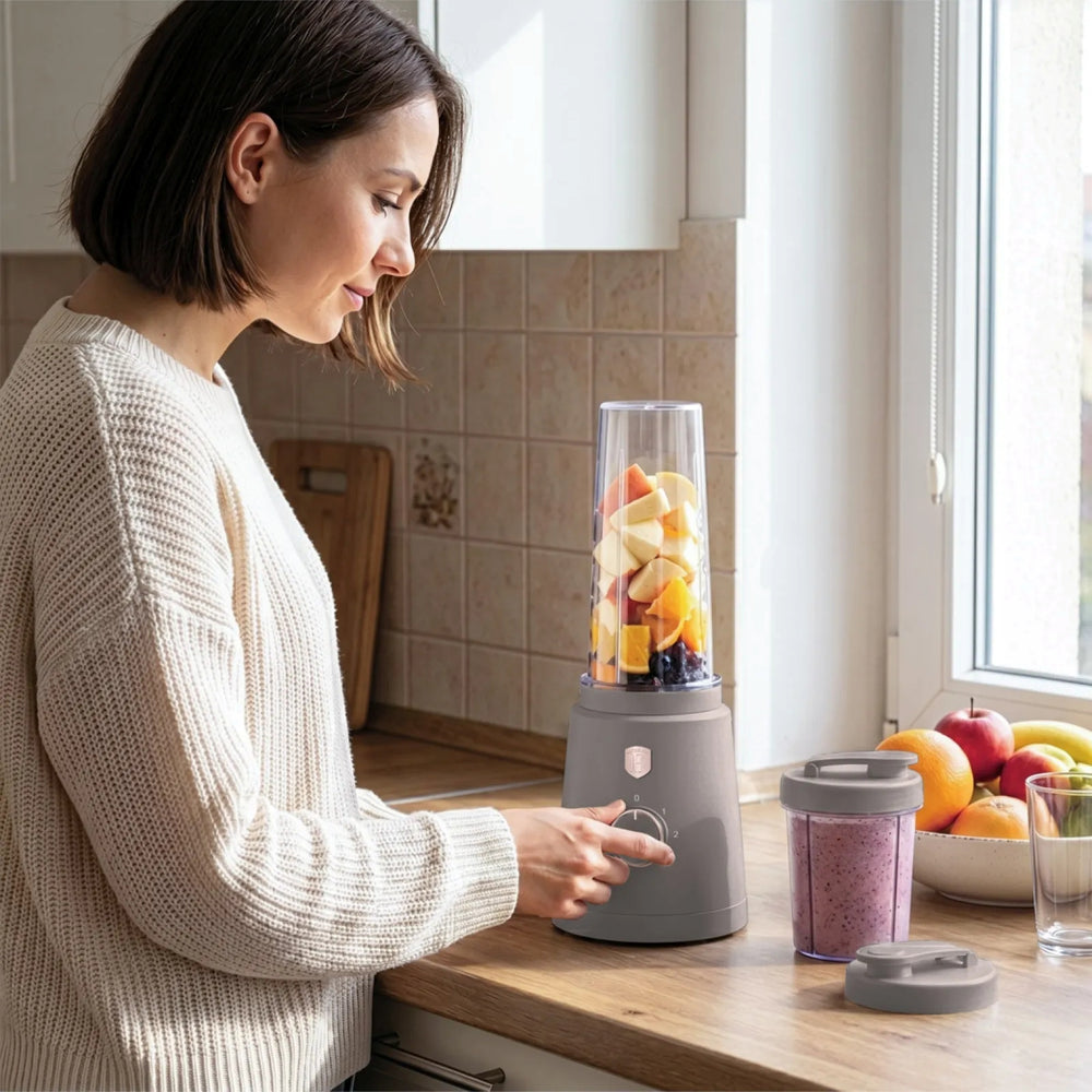 BerlingerHaus Smoothie Blender to Go Taupe - Incluye 2 Vasos - 320W