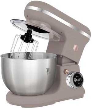 BerlingerHaus Robot de Cocina Taupe - Tazón de Acero Inoxidable 6 Litros - 1500W