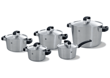 BK Juego de ollas Conical Cool 5 piezas - Acero inoxidable - Olla ø 16, 18, 20, 24 cm y cazo ø 16 cm