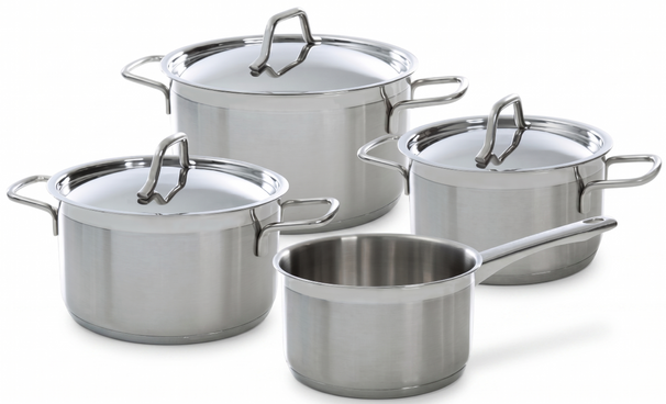 BK Juego de ollas Marmite 4 piezas - Acero inoxidable - Olla ø 16, 18, 20 cm y cazo ø 16 cm