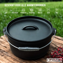 Blackwell Dutch oven / Cacerola con tapa - Hierro fundido - ø 25 cm / 4 litros - sin recubrimiento antiadherente