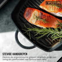 Set de ollas Blackwell de hierro fundido 3 piezas Sartén parrilla 23 x 23 cm, sartén ø 25 cm y wok ø 32 cm - apto para todas las fuentes de calor - sin recubrimiento antiadherente
