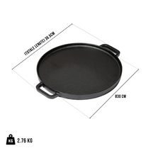 Plancha de Parrilla Blackwell BBQ / Plancha de Hierro Fundido ø 30 cm - sin recubrimiento antiadherente, reversible
