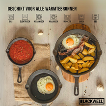 Sartén Blackwell Skillet de hierro fundido ø 25 cm - apto para todas las fuentes de calor - sin recubrimiento antiadherente