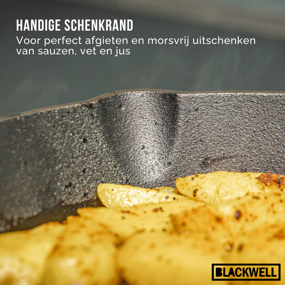 Sartén Blackwell Skillet de hierro fundido ø 25 cm - apto para todas las fuentes de calor - sin recubrimiento antiadherente