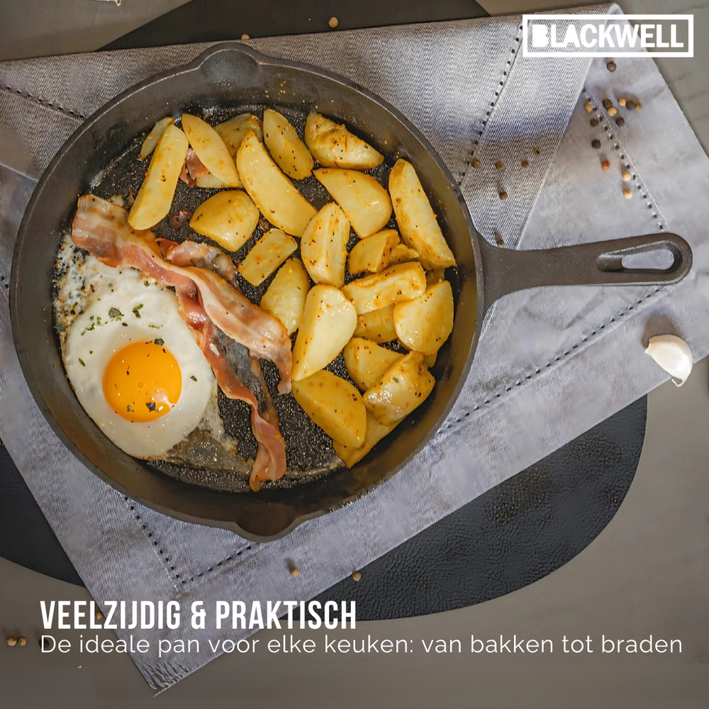 Sartén Blackwell Skillet de hierro fundido ø 25 cm - apto para todas las fuentes de calor - sin recubrimiento antiadherente