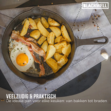 Sartén Blackwell Skillet de hierro fundido ø 25 cm - apto para todas las fuentes de calor - sin recubrimiento antiadherente