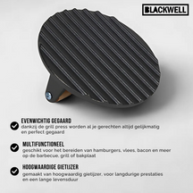 Blackwell Prensa para hamburguesas de hierro fundido / Prensa Smash Burger / Prensa para parrilla / Prensa para carne - Hierro fundido - ø 18 cm