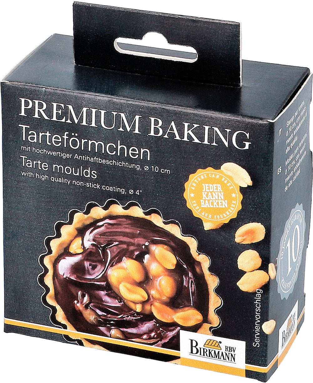 Molde para Tarta / Molde para Hornear / Molde para Quiche con Base Desmontable Premium Baking ø 10 x 2 cm - 6 Piezas