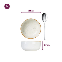 Cosy & Trendy Juego de vajilla Baltic Vanilla 18 piezas / 6 personas - 6 platos llanos, 6 platos para desayuno y 6 cuencos