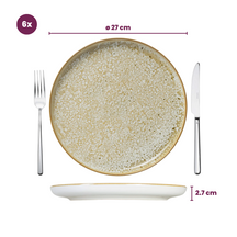 Set de vajilla Cosy & Trendy Baltic Luna 18 piezas / 6 personas - 6 platos llanos, 6 platos de desayuno y 6 cuencos