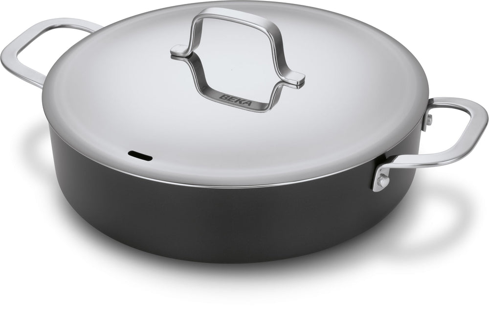 Cazuela / Sartén para saltear con tapa Beka Maestro Alu ø 28 cm - recubrimiento antiadherente cerámico