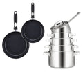 Sola Set de Sartenes Ruby 7 Piezas Premium Triply Acero Inoxidable - Cacerola ø 16, 18, 20 y 24 cm y Cacerola ø 16 cm & BEKA Sartenes Pro Induc ø 24 & 28 cm