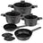 BerlingerHaus Set de Sarten Mat Antraciet 7 Piezas - Cacerola ø 20, 24, 28 cm, Sartén ø 20 & 24 cm - apto para todas las fuentes de calor
