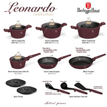 BerlingerHaus Pannenset Mat Bordeaux 11-Delig - Kookpan ø 20, 24, 28 cm, Koekenpan ø 24, 28 cm & Steelpan ø 16 cm - adecuado para todas las fuentes de calor