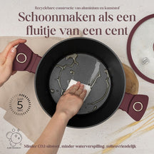 BerlingerHaus Pannenset Mat Bordeaux 11-Delig - Kookpan ø 20, 24, 28 cm, Koekenpan ø 24, 28 cm & Steelpan ø 16 cm - adecuado para todas las fuentes de calor