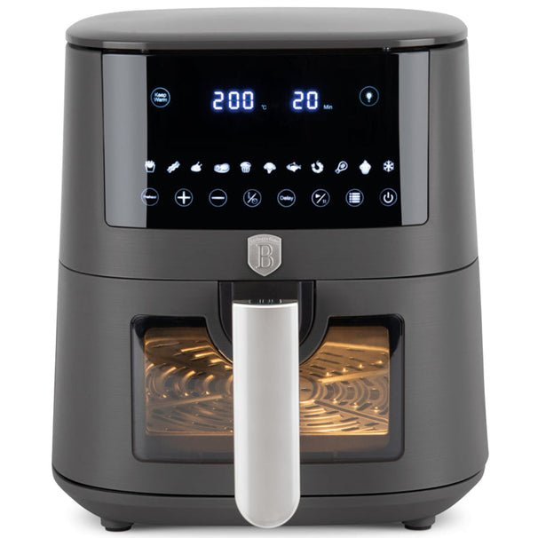 BerlingerHaus Airfryer XXXL Mat Antraciet - con ventana - 8 litros - 1650W