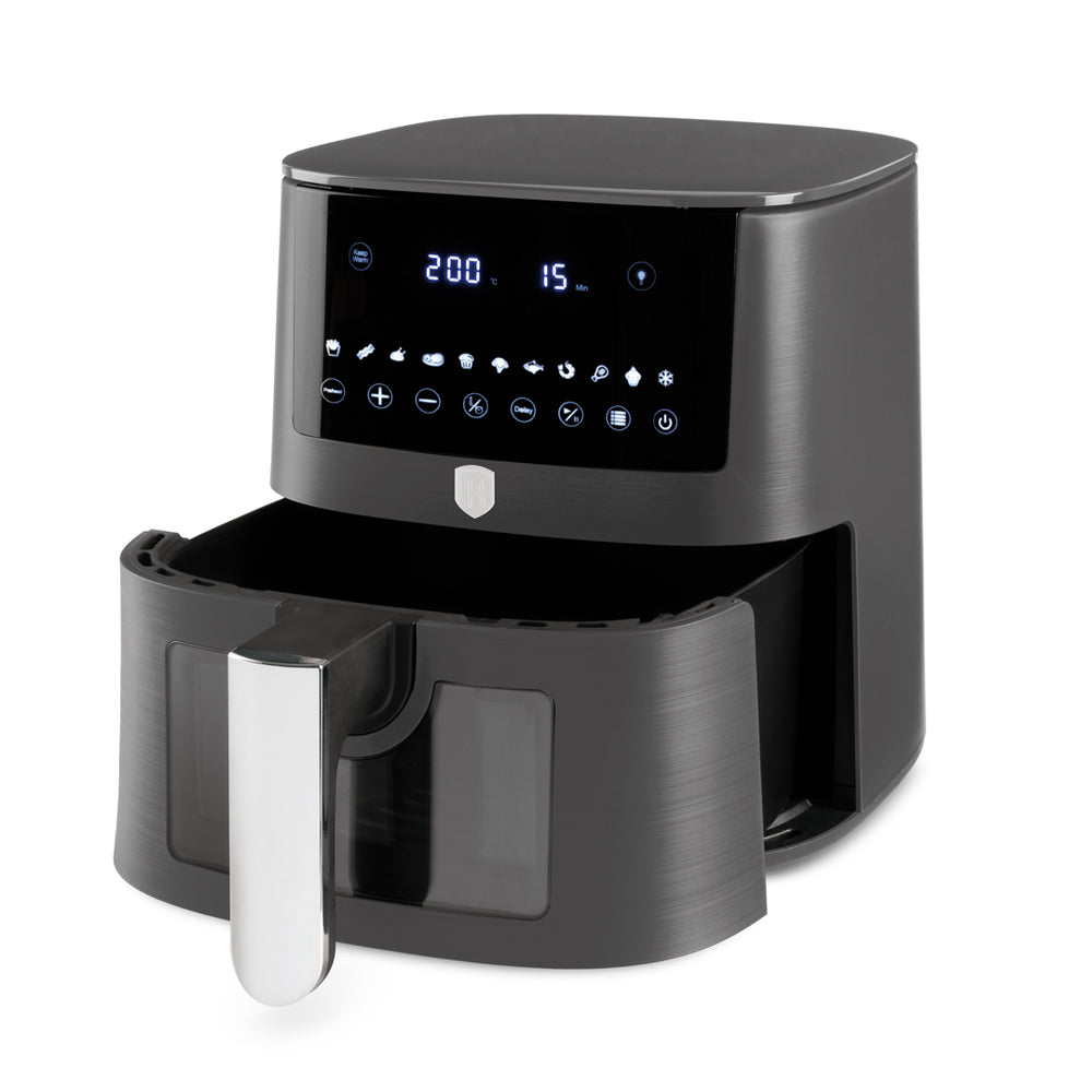 BerlingerHaus Airfryer XXXL Mat Antraciet - con ventana - 8 litros - 1650W