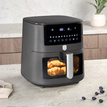 BerlingerHaus Airfryer XXXL Mat Antraciet - con ventana - 8 litros - 1650W