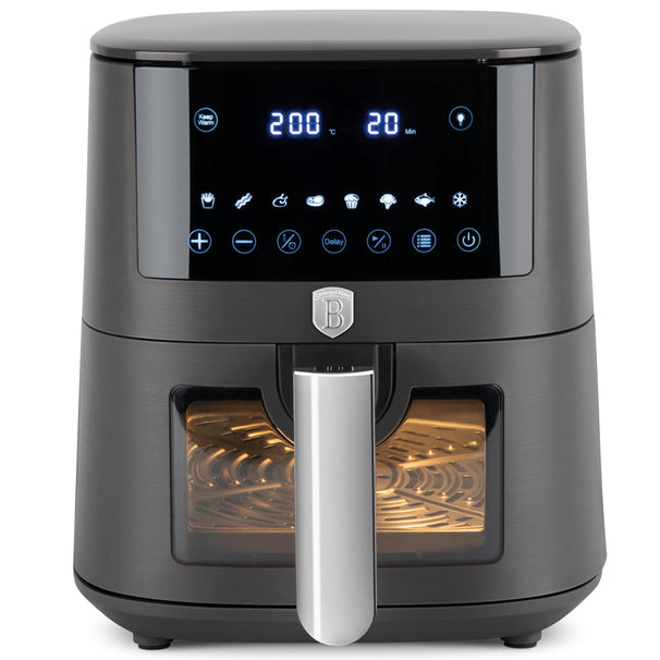 BerlingerHaus Airfryer XL Mat Antraciet - con ventana de visualización - 5 litros - 1400W