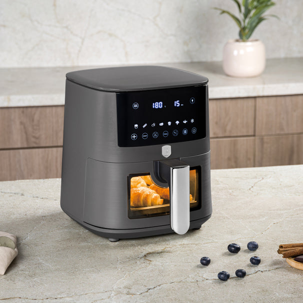 BerlingerHaus Airfryer XL Mat Antraciet - con ventana de visualización - 5 litros - 1400W