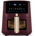 BerlingerHaus Airfryer XL Mate Burdeos - con Ventana de Visualización - 5 Litros - 1400W