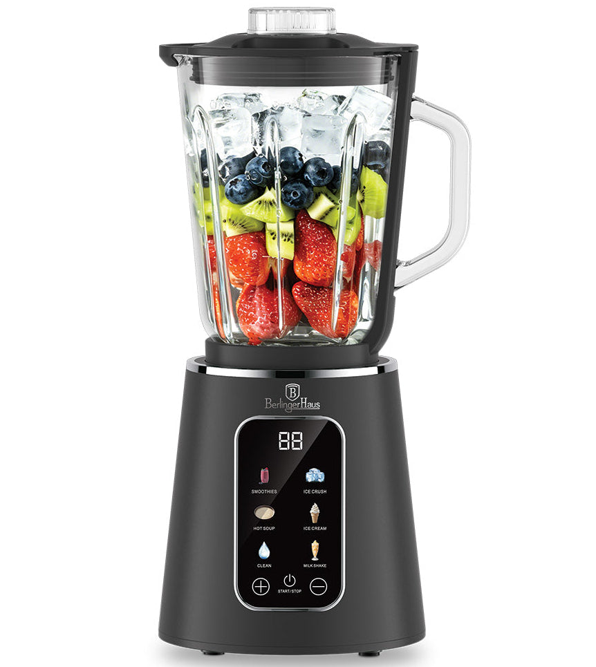 BerlingerHaus batidora digital mate antracita - jarra de vidrio - 1.5 litros - 1000W
