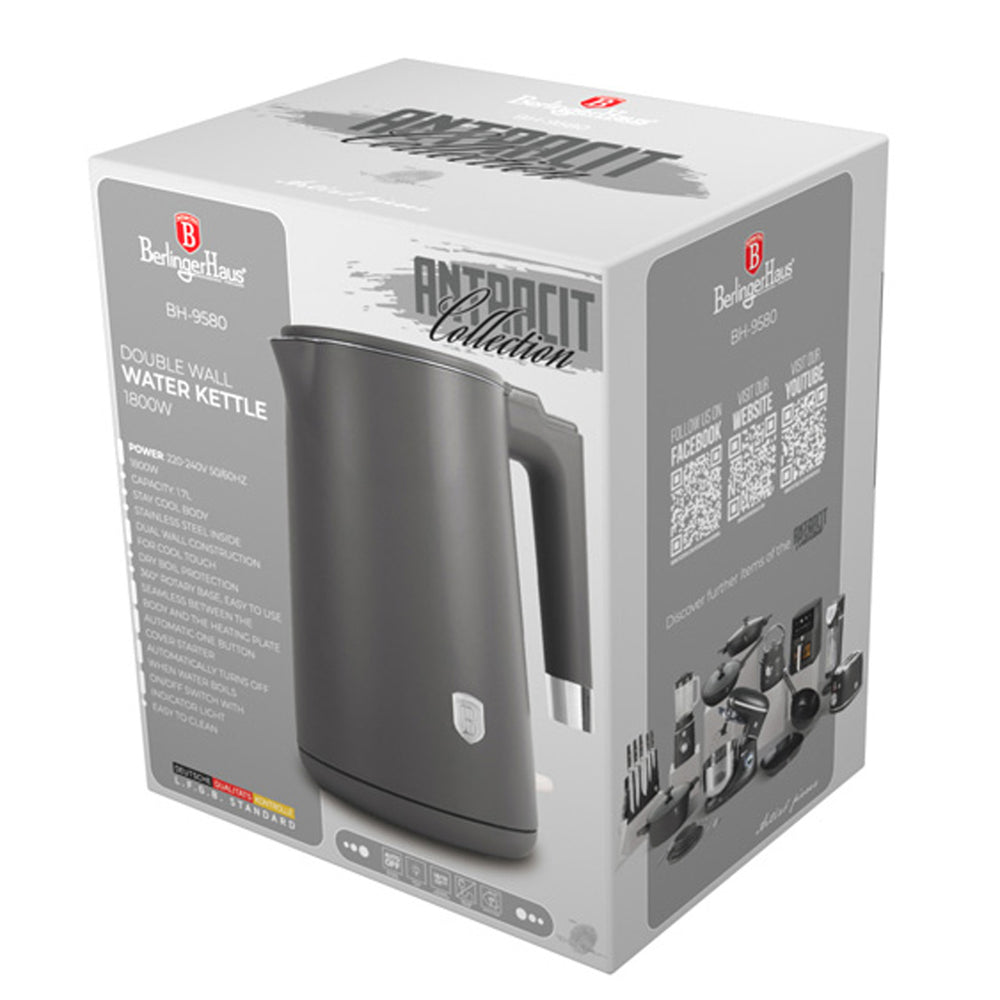 BerlingerHaus kettle Doble pared mate antracita - 1.7 litros - 1800W