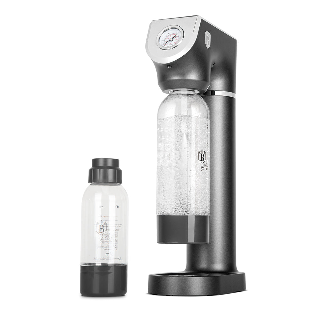 BerlingerHaus máquina de agua con gas Mat Antraciet - Barómetro - Incluye 2 botellas