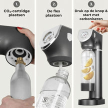 BerlingerHaus máquina de agua con gas Mat Antraciet - Barómetro - Incluye 2 botellas