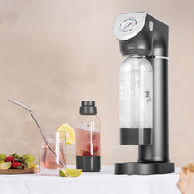 BerlingerHaus máquina de agua con gas Mat Antraciet - Barómetro - Incluye 2 botellas