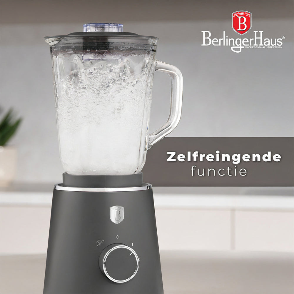 BerlingerHaus licuadora Mat antraciet - jarra de vidrio - 1.5 litros - 1000W