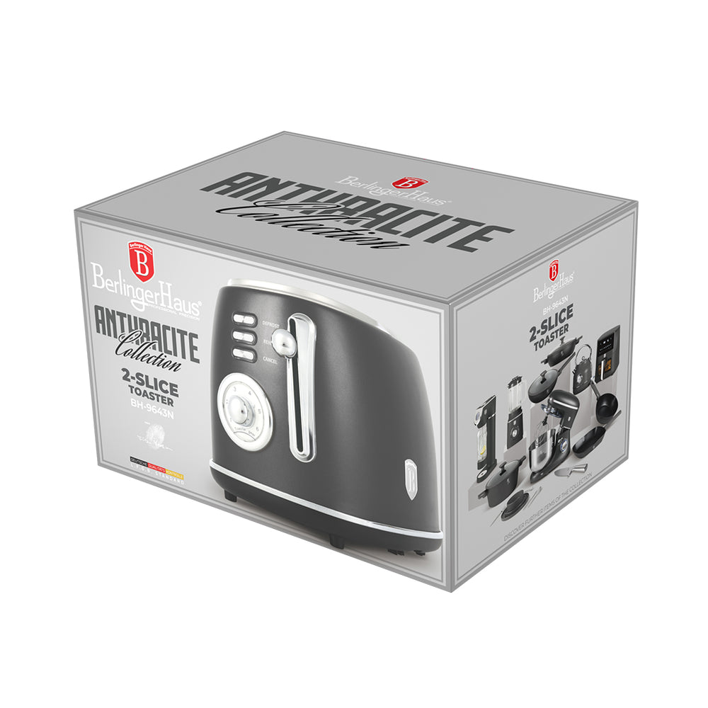 BerlingerHaus Tostadora Mate Antracita - 2 Ranuras - 850 W