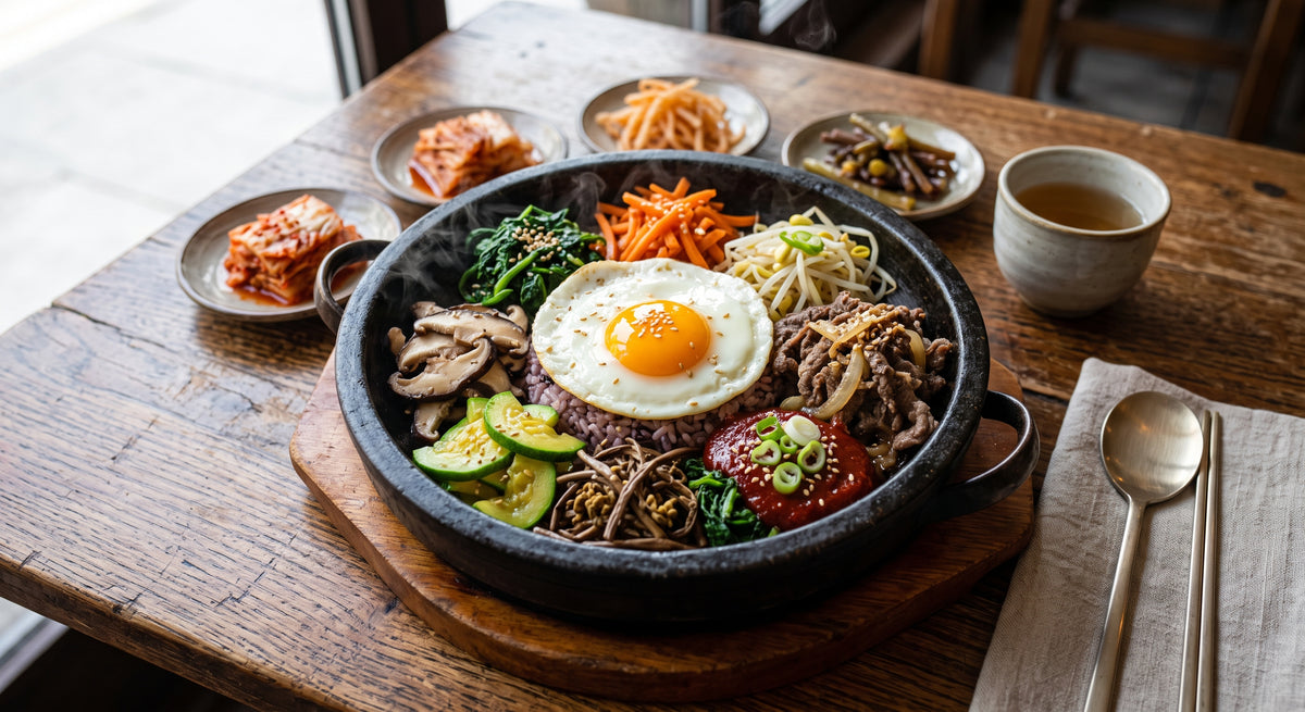 Cuenco de arroz coreana lleno de color, sabor y textura